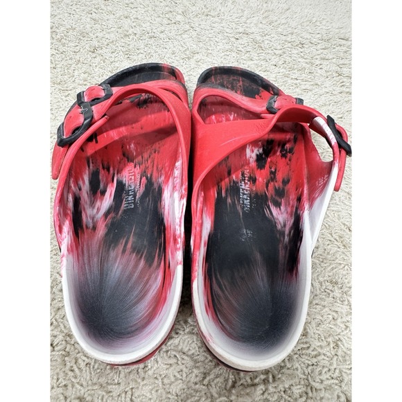 Birkenstock Arizona‎ Eva Red Black Marble Swirl Rubber Sandals Size 44 US 11 - Picture 6 of 10